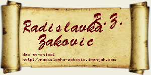 Radislavka Zaković vizit kartica